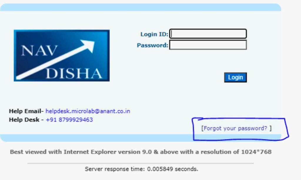 Reset Your Password On Micronavdisha portal